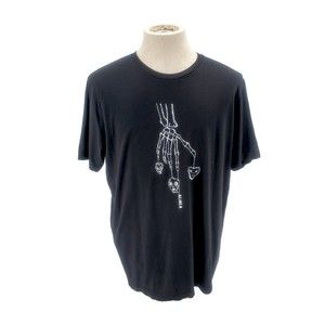 Bella + Canvas Halloween Skeleton Hands Shrunken Skulls Alinea Black Shirt XL